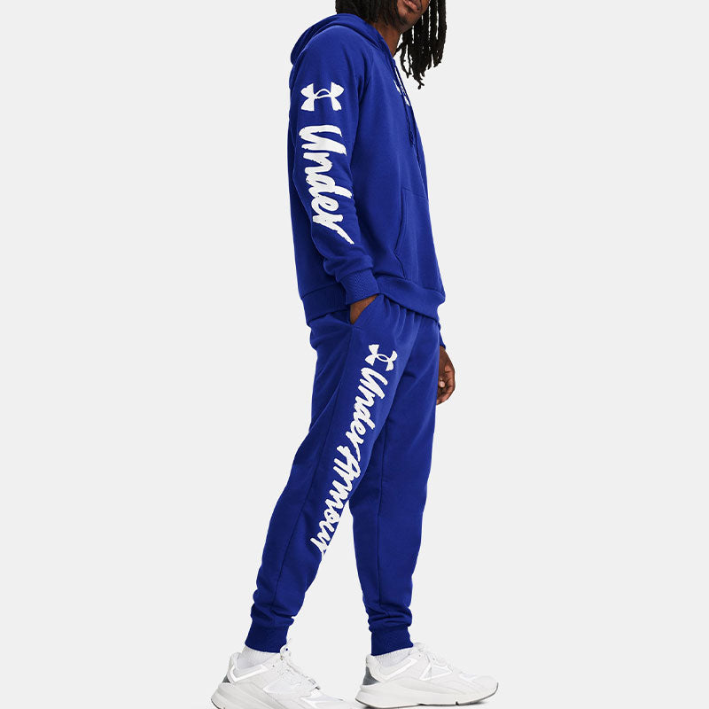 Under Armour Rival Fleece Graphic Pants 'Blue' 1379776-400