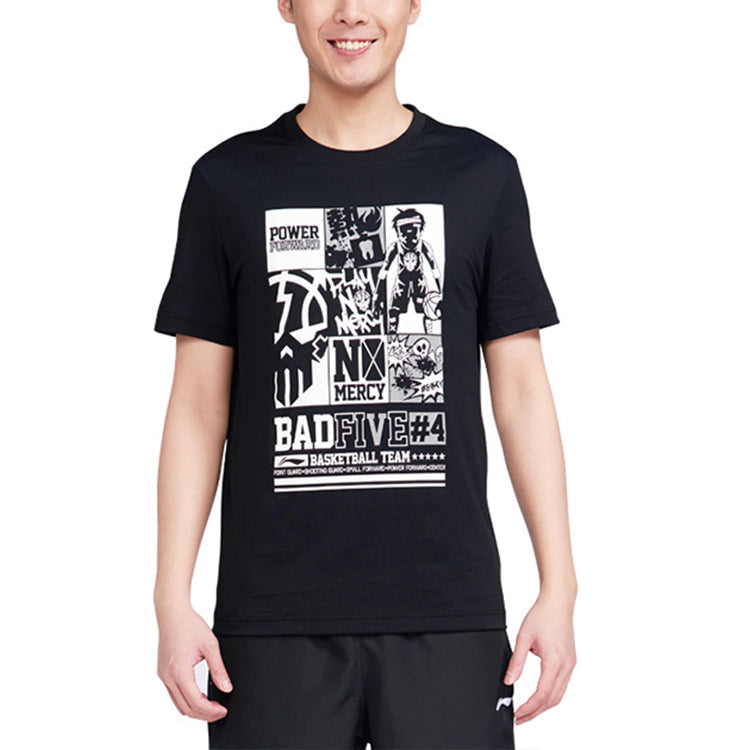 Li-Ning BadFive Graphic T-shirt 'Black' AHSP895-3