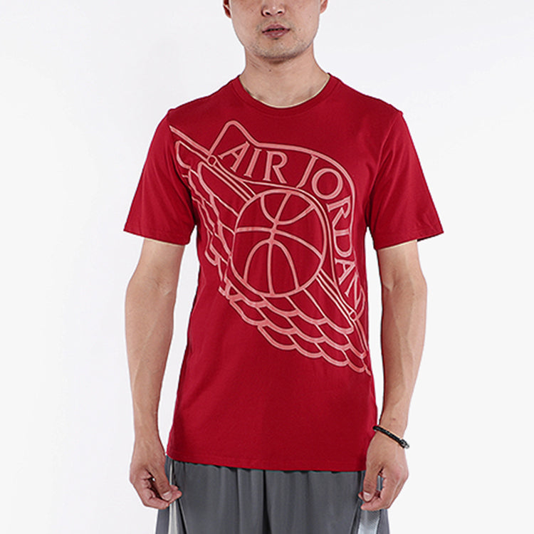 Air Jordan Logo Athleisure Casual Sports Short Sleeve 'Red' 748552-687