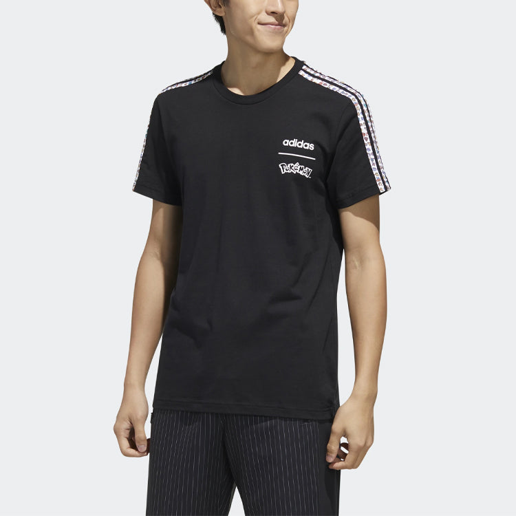 adidas neo x POKEMON Crossover Alphabet Printing Sports Round Neck Short Sleeve Black FM6029