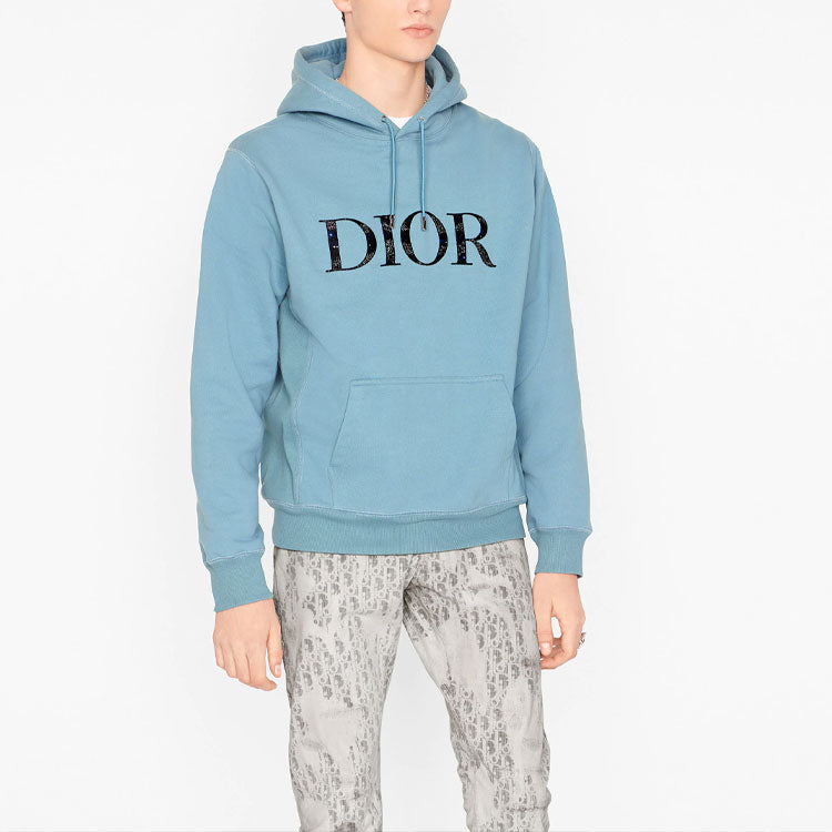 Men's DIOR x Peter Doig Crossover FW21 Cotton Fleece Material Light Blue 143J688A0531-C585