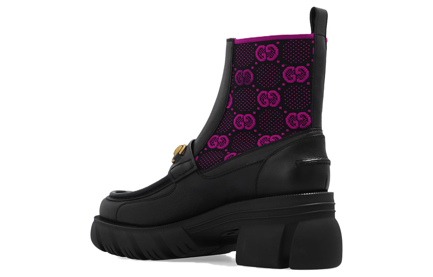 (WMNS) Gucci Horsebit GG Jersey Boot 'Black Fuchsia' 718716-AAA4Y-1074