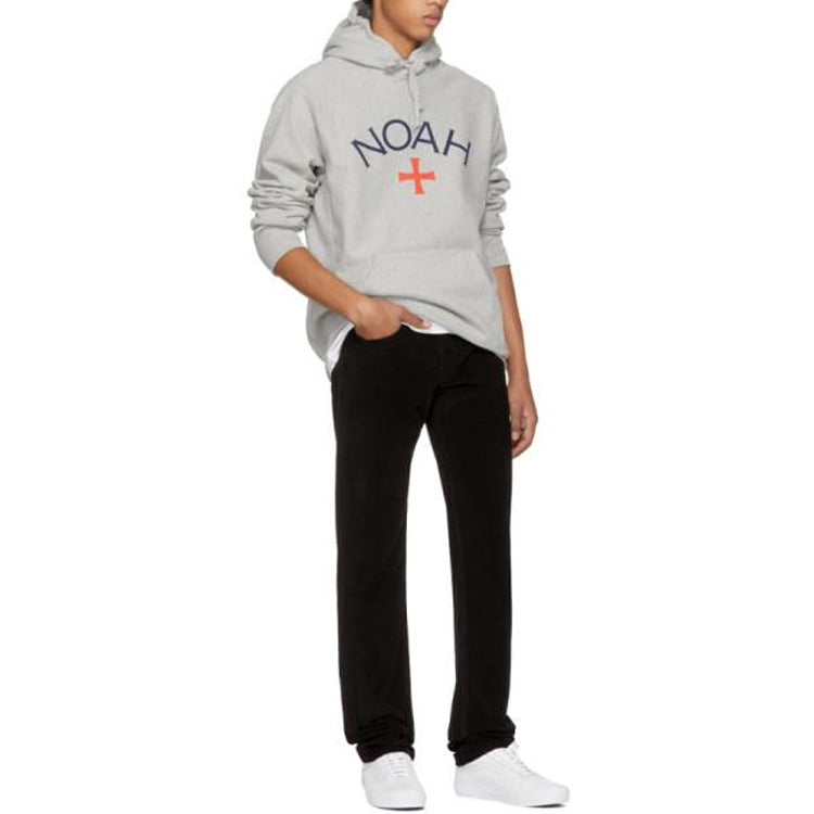 NOAH Core Logo Heather Grey Pullover Loose Alphabet Unisex light grey NOAH-SS18-011