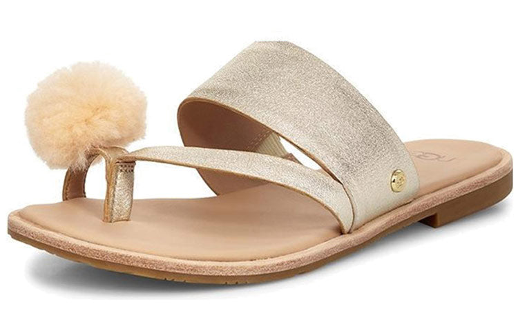(WMNS) UGG Hadlee Metallic Gold Color Slippers 1101349-GOLD