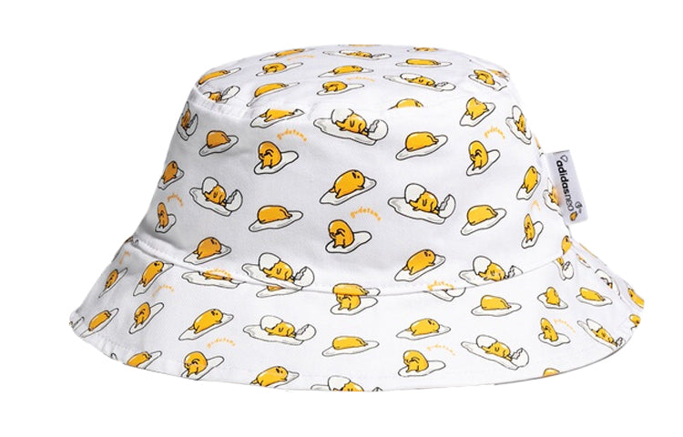adidas neo X Yellow Crossover Full Print Logo Cotton Fisherman's hat Unisex White GM0137