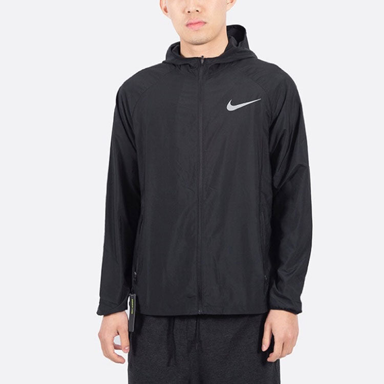 Nike Quick-drying Sports Windbreaker Hooded Jacket 'Black' CD8347-010