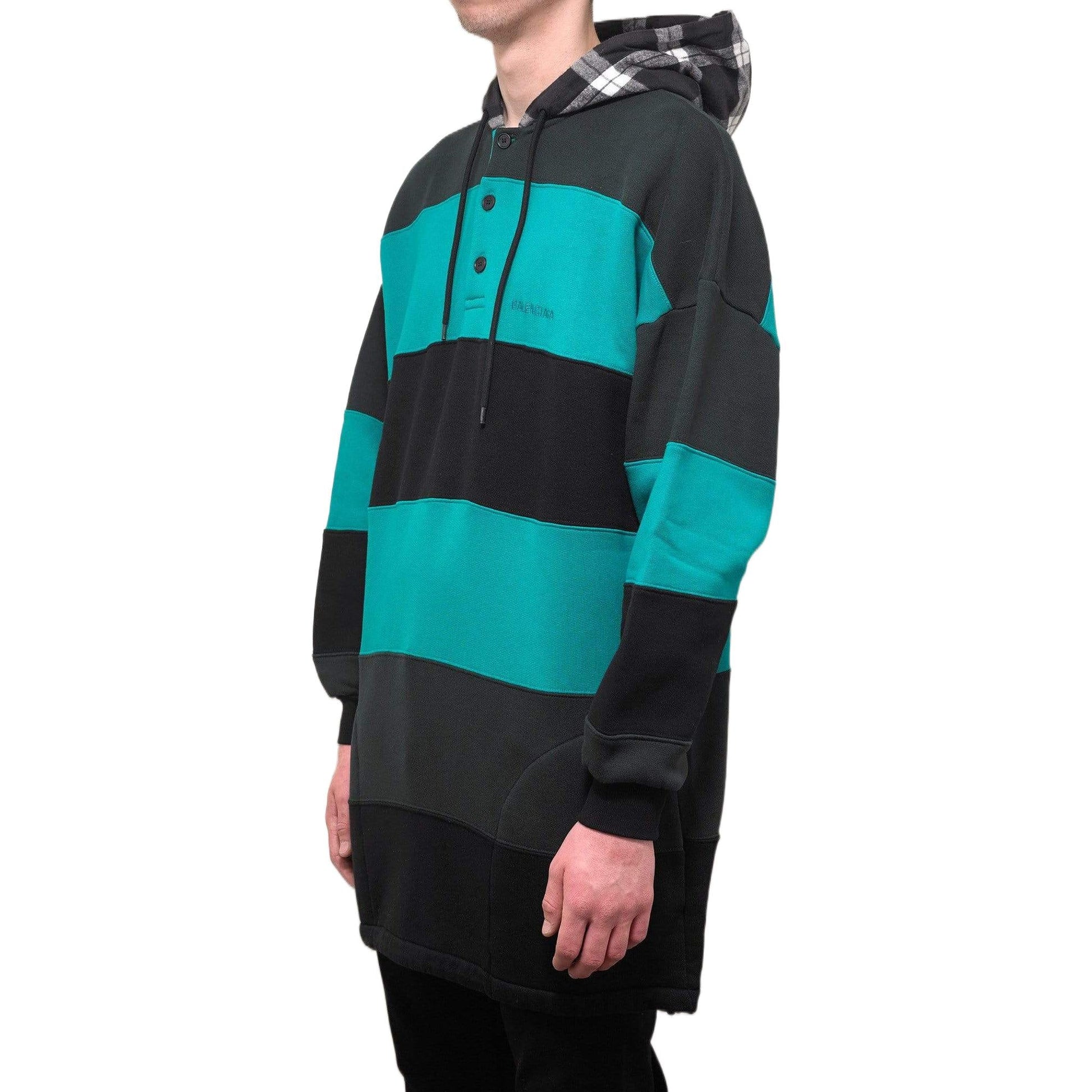 Balenciaga Striped Oversized Hoodie 'Green Black' 556137TDV325567