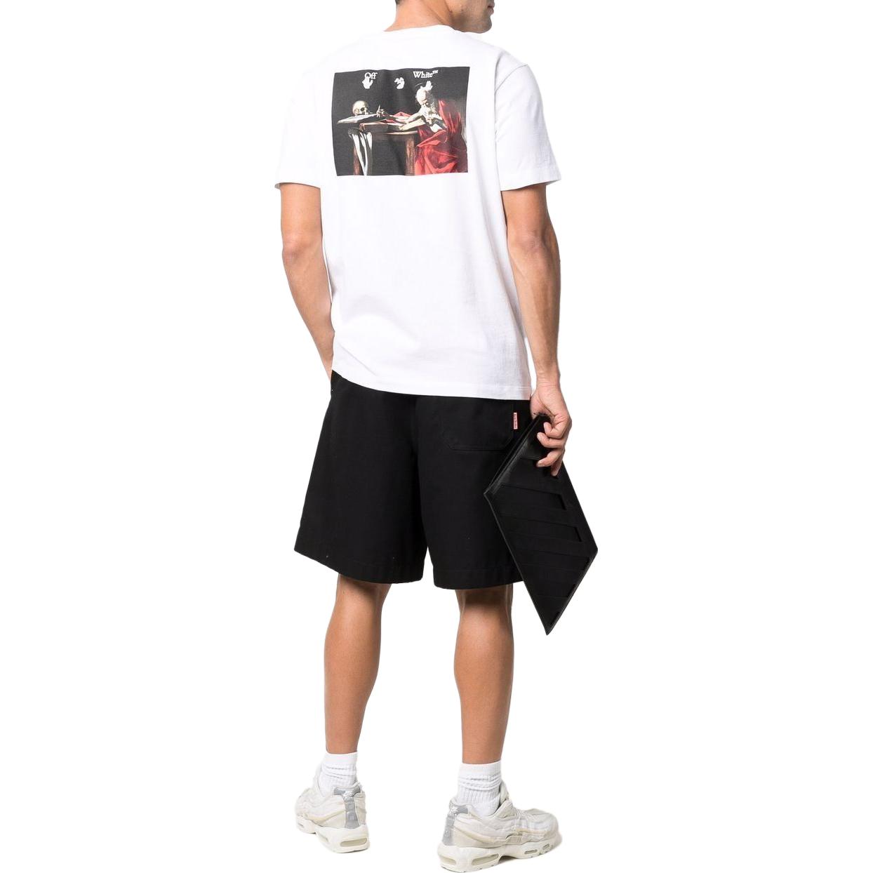 Off-White Caravaggio Paint Slim Tee 'White Black' OMAA027C99JER0050110