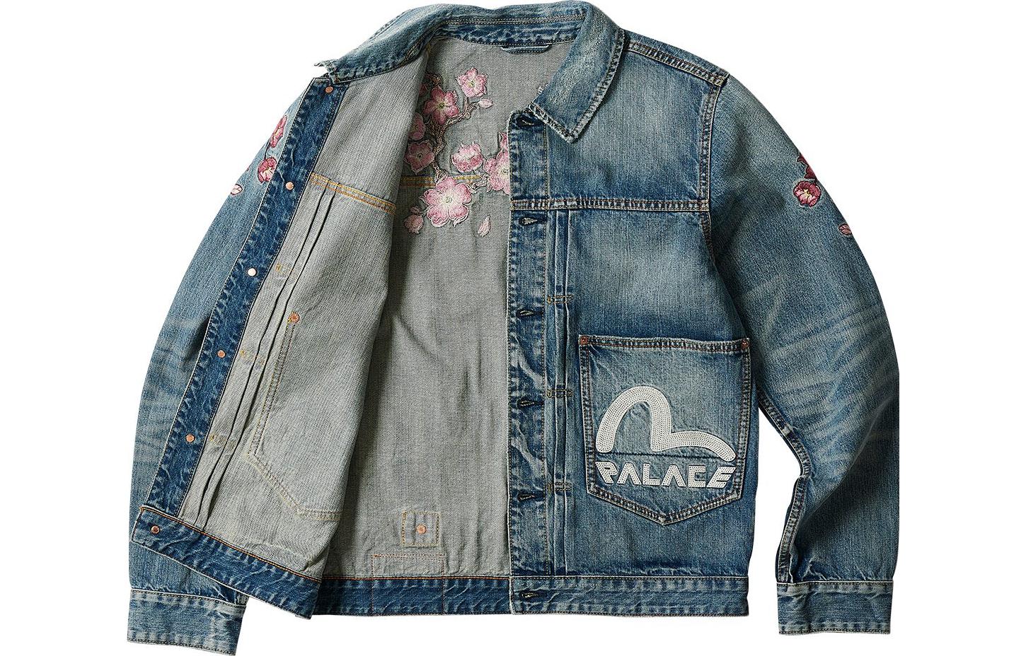 Palace x Evisu Type One Denim Jacket 'Stone Wash' P24EVJK001