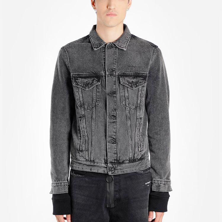 Off-White Denim Distressed Jacket 'Black' OMYE019R19C270120888