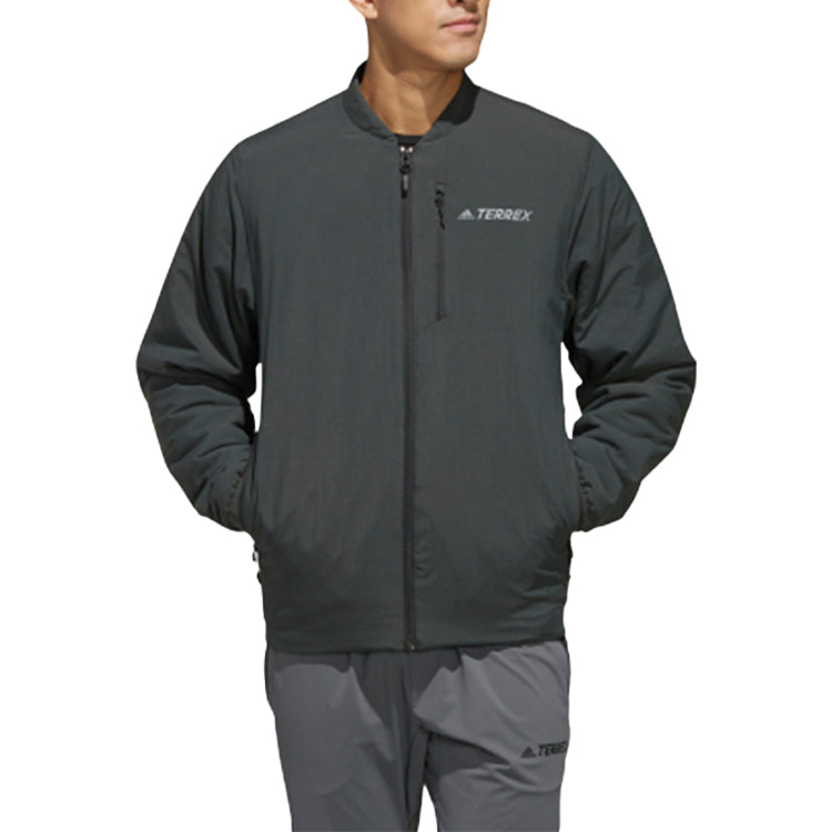 adidas Xplr Ins Bomber Outdoor Sports Solid Color Jacket Gray EH4959