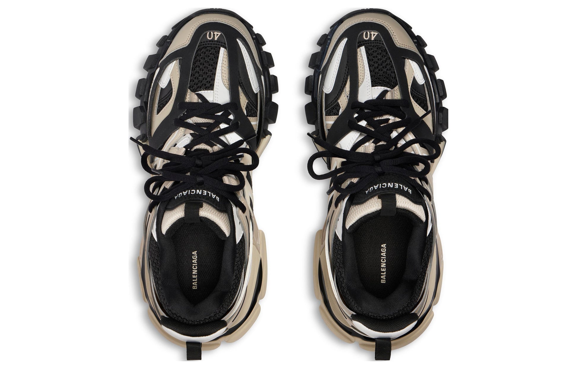 (WMNS) Balenciaga Track Sneakers 'Beige and Black Mesh and Nylon' 542436W3AC48071