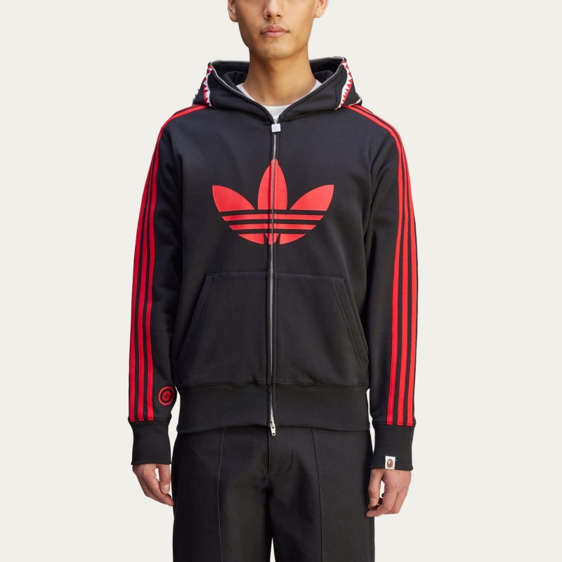 adidas x BAPE SSTR Pack Jacket Asia Sizing 'Black Red' JN7119