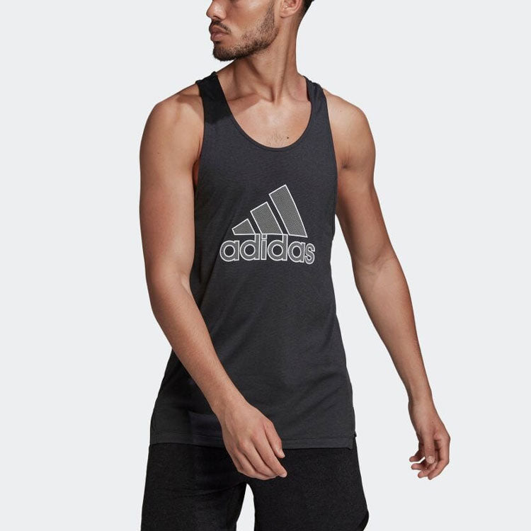 adidas Alphabet Large Logo Straight Sports Black Vest HB9192