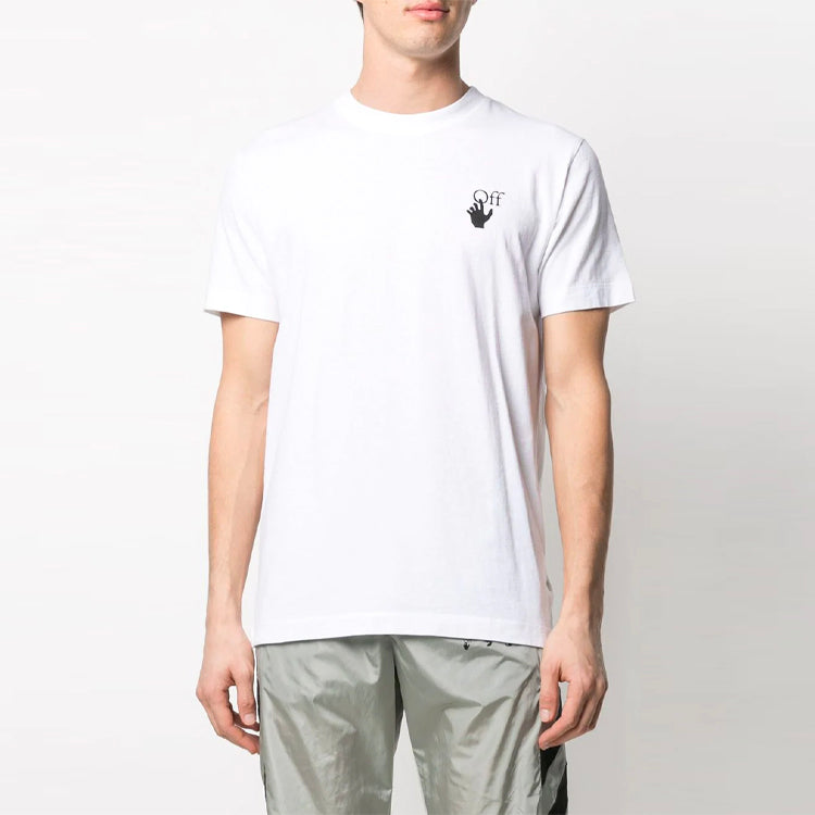 Off-White SS21 Back Arrow Logo Printing Round Neck Pullover Short Sleeve White OMAA027R21JER0030125