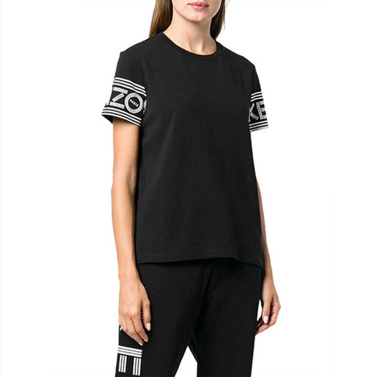 KENZO Letter Logo Round Collar Female Black F00-2TS793-985-99