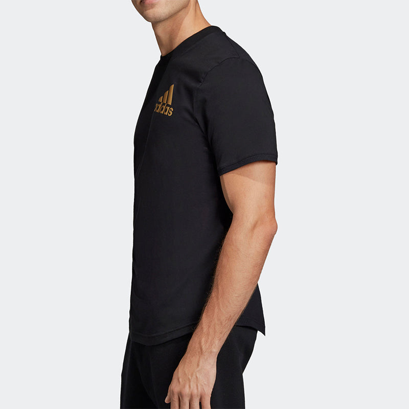 adidas Training Sports Solid Color Short Sleeve Black EB7566