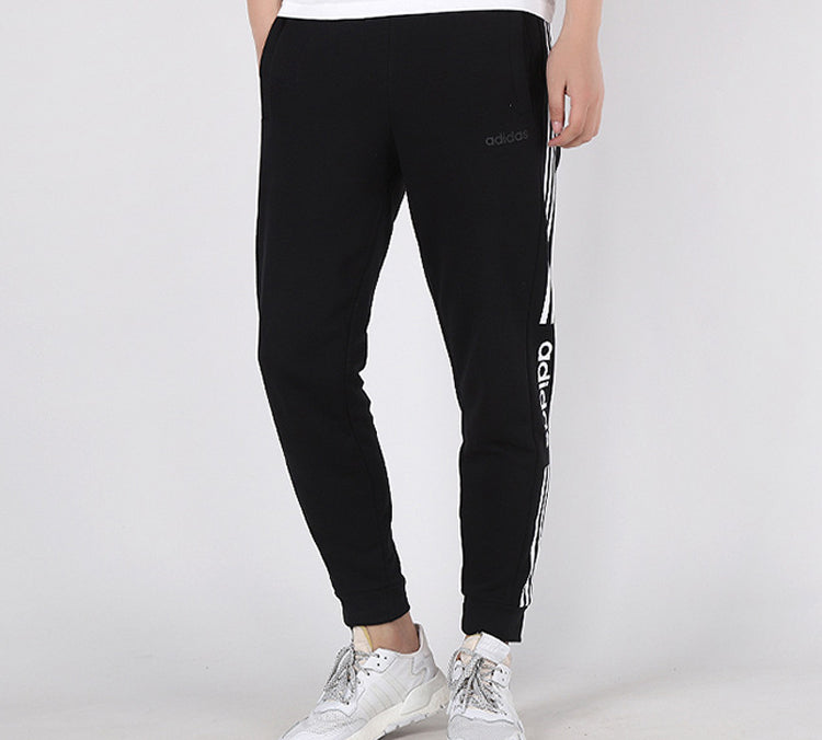 adidas neo Knit Drawstring Casual Sports Long Pants Black FP7487
