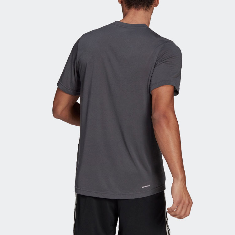 adidas Straight Casual logo Short Sleeve Gray GT3113
