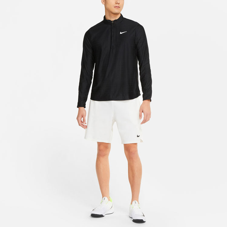 Nike Dri-fit Advantage Casual Sports Logo Pattern Tennis Long Sleeves Black CV2868-010