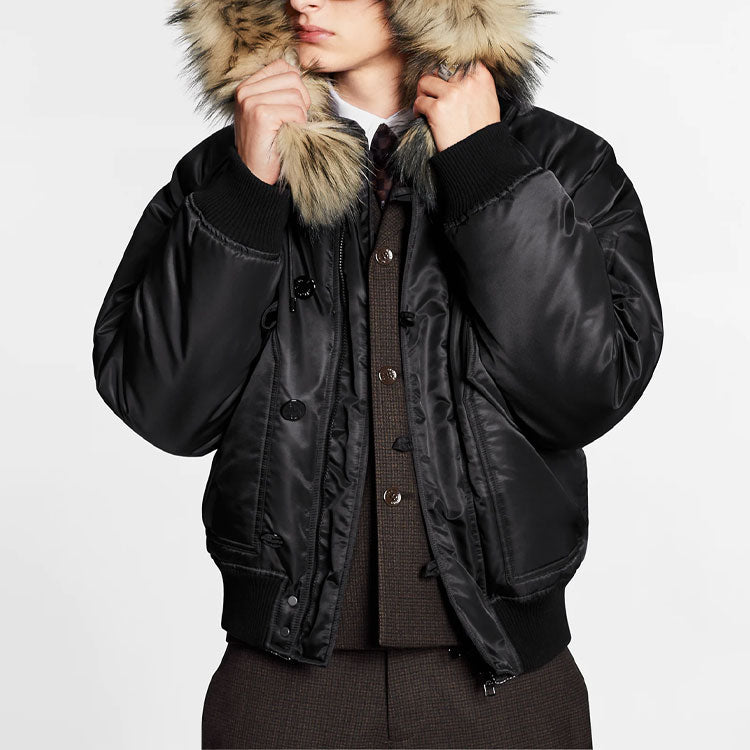 LOUIS VUITTON x Nigo Embroidered LV Mountain Aviator Blouson Noir 1A7X01