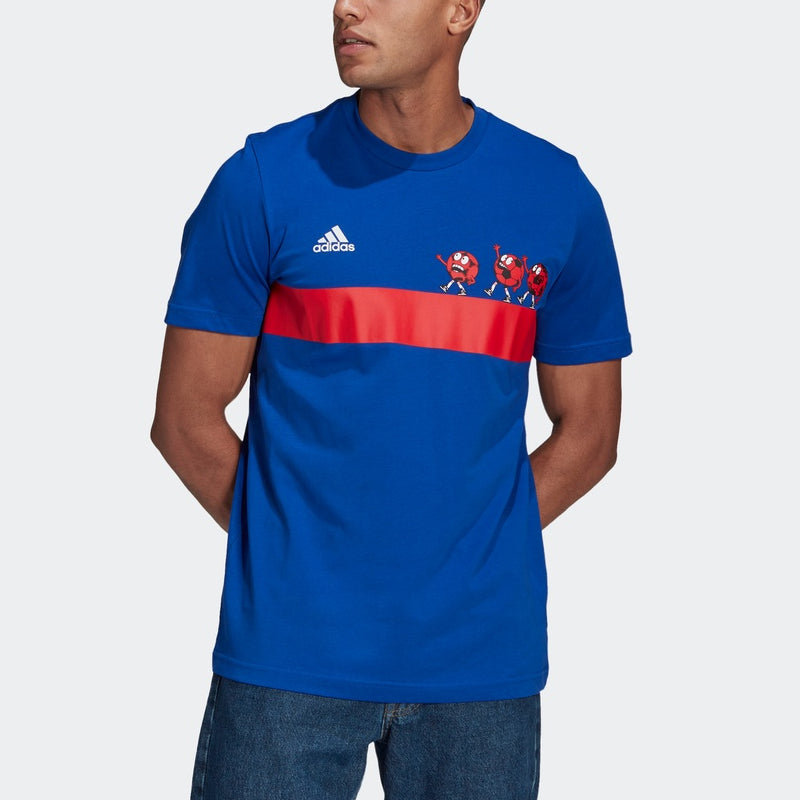 adidas Lil Dna Gfx T M Soccer/Football Training Colorblock Sports Printing Short Sleeve Blue GN6890