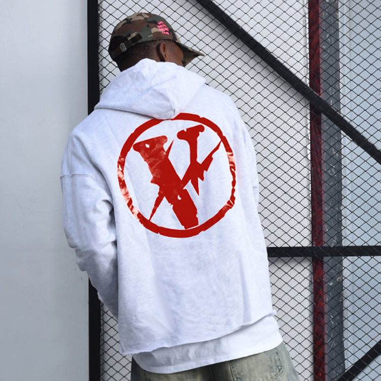 VLONE x Fragment Design Unisex Logo V Grey/Red VLHD17FW003