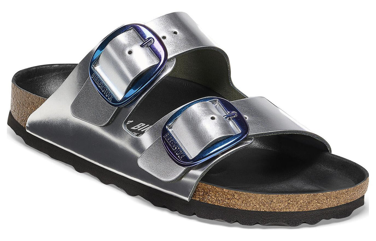 (WMNS) Birkenstock Arizona Big Buckle Natural Leather Narrow Fit 'Metalic Silver' 1025357