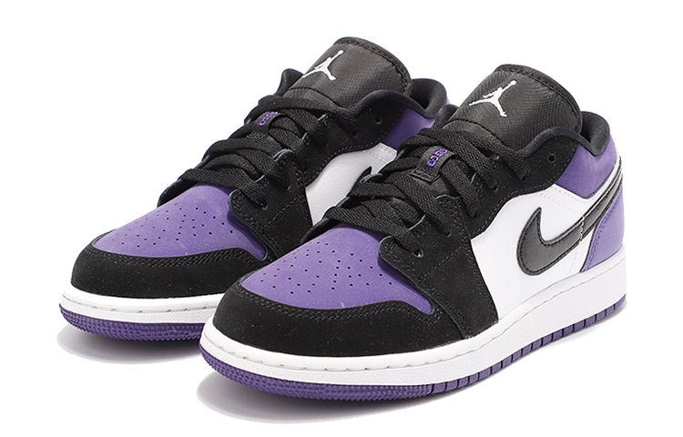 (GS) Air Jordan 1 Low 'Court Purple Black Toe' 553560-125