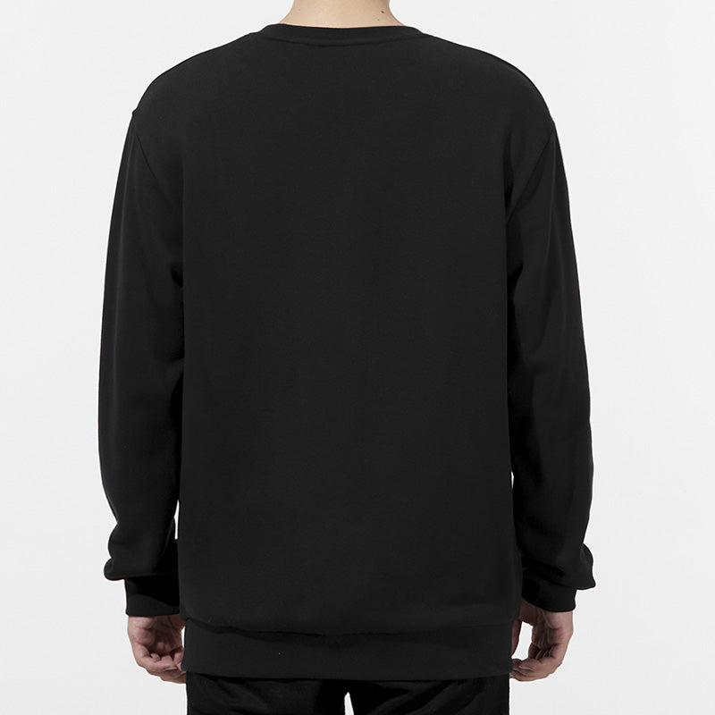 Men's adidas originals Logo Printing Sports Round Neck Pullover Black H37731