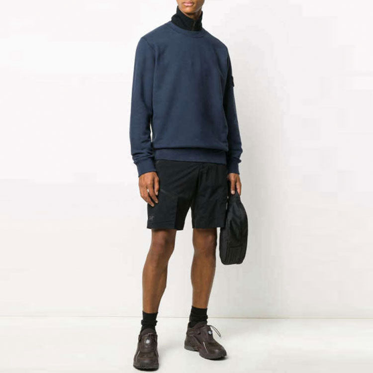 Men's STONE ISLAND Sleeve Cotton Round Neck Navy Blue 731563020-V0028