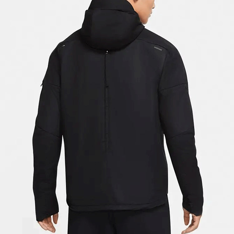 Nike Solid Color Running Athleisure Casual Sports Jacket Black CU7890-010