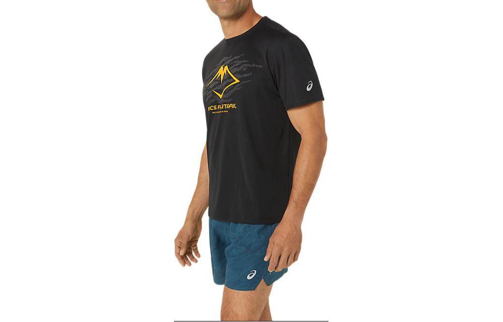 ASICS Fujitrail Logo T-shirt 'Black Yellow' 2011C981-001