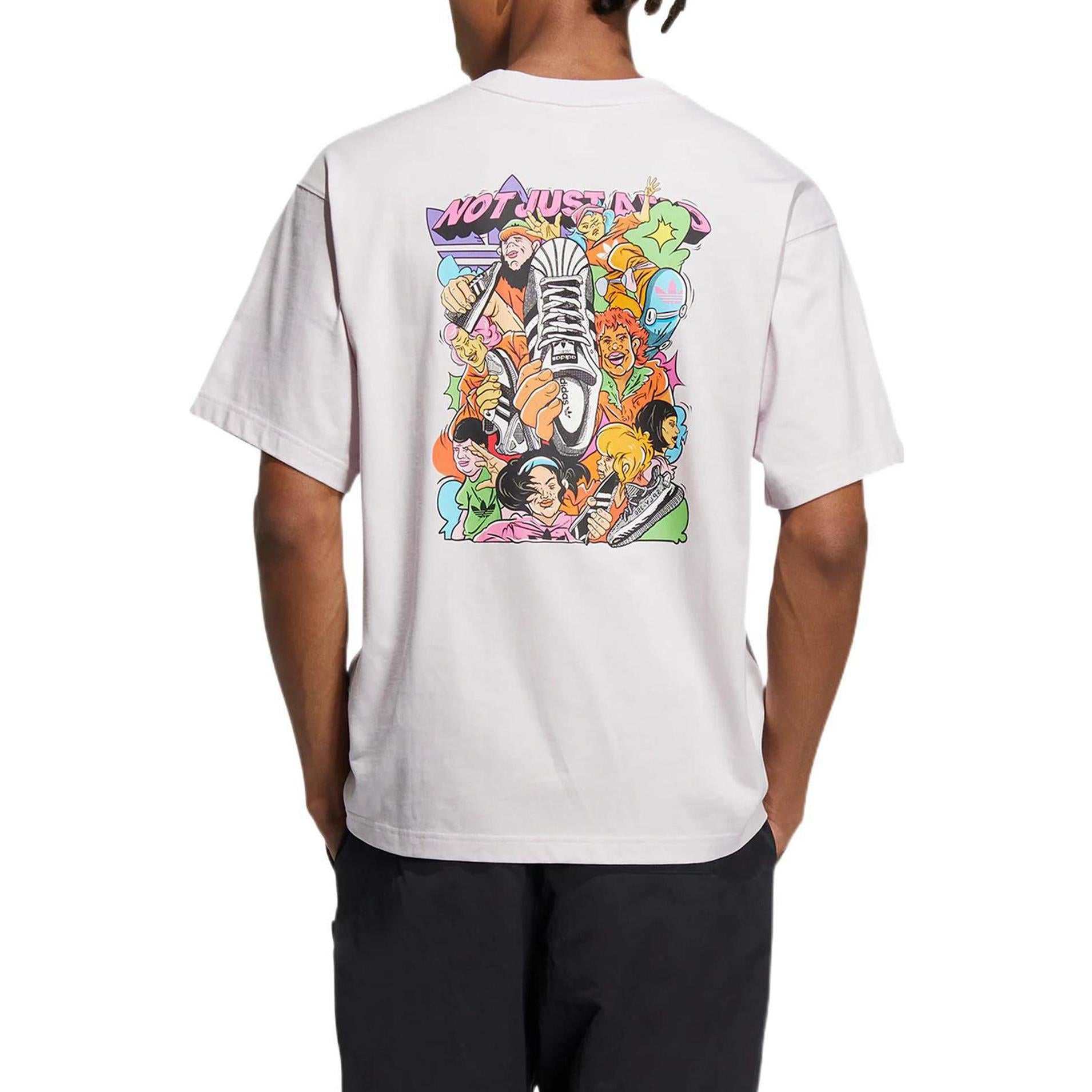 adidas originals Logo Cartoon Printing Round Neck Pullover Short Sleeve Pink T-Shirt HY4683