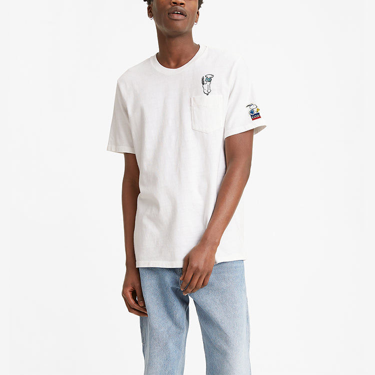 Men's Levis x Peanuts Crossover Round Neck Pullover Short Sleeve White 34310-0013