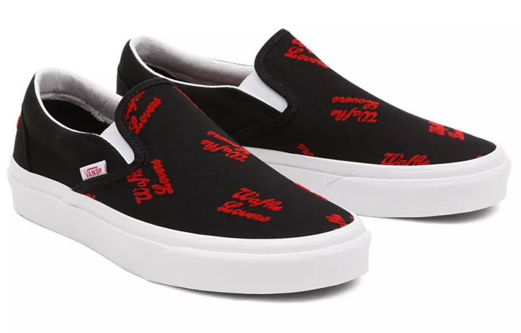 Vans Waffle Lovers Classic Slip-On Low-Top Sneakers Black/Red VN000XG8B0M