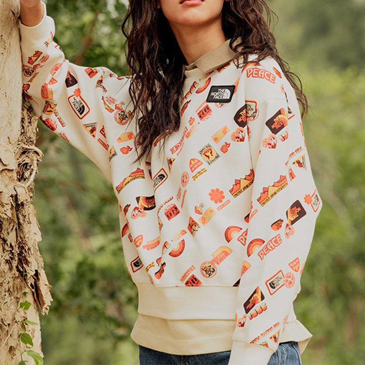 (WMNS) THE NORTH FACE Vanlife Logo Sweater 'White' NF0A5JW9-11P