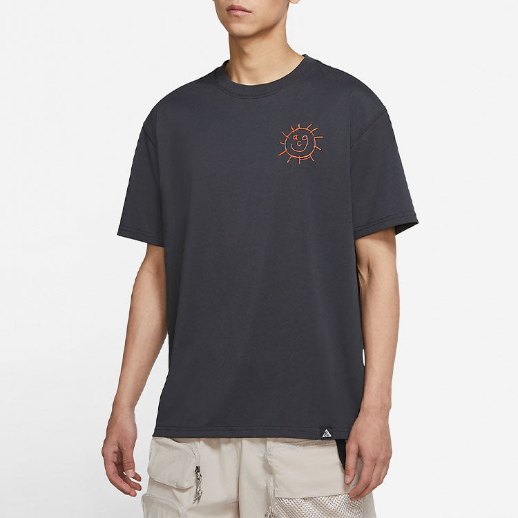 Nike ACG Smiling Face Logo Round Neck Breathable Short Sleeve Gray DD8806-070
