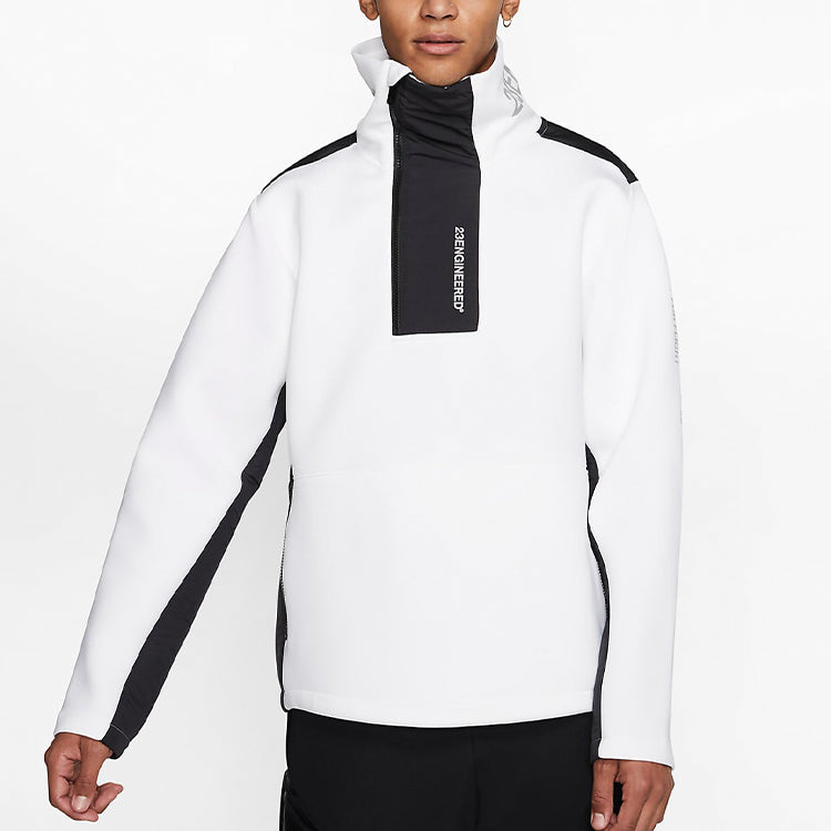 Air Jordan 23 Engineered Stand Collar Knit Contrasting Colors Half Zipper White BQ5738-100