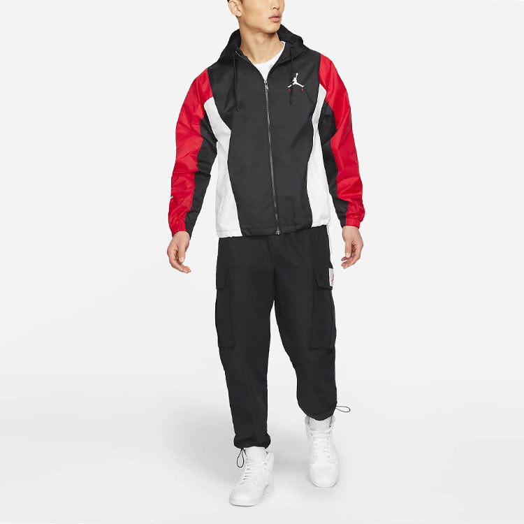 Air Jordan MENS Jumpman Multicolor Basketball Hooded Jacket Black/Red CV2241-010