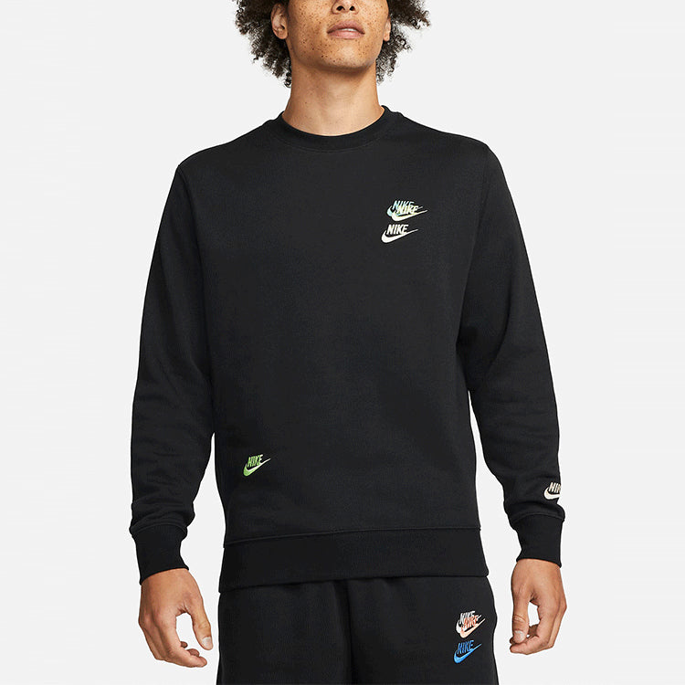 Nike Sportswear Sport Embroidered Logo Sports Round Neck Pullover 'Black' DM8886-010