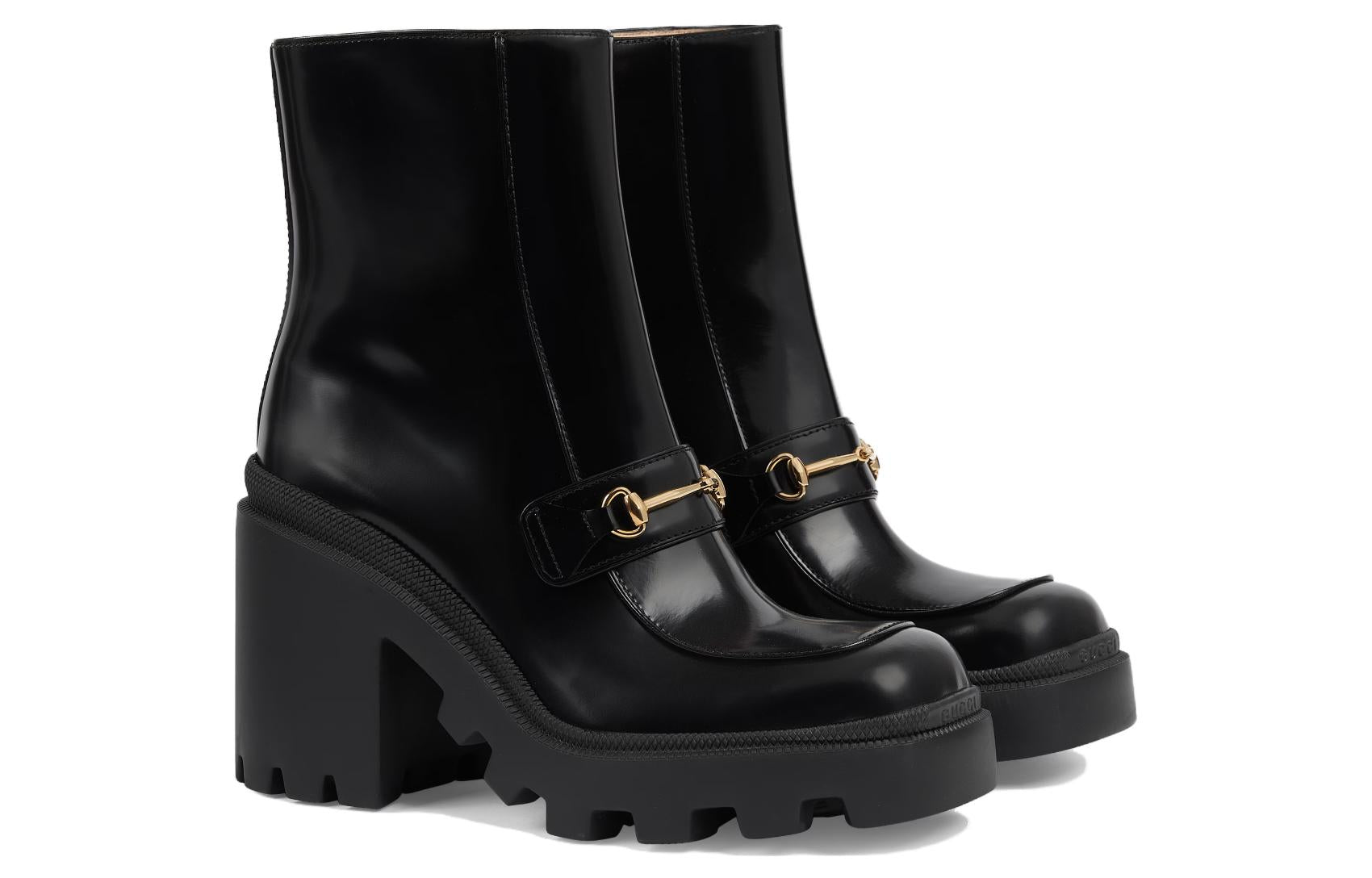 (WMNS) Gucci Boot With Horsebit 'Black' 750589-AACAT-1000