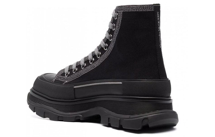 Alexander McQueen Tread Slick High-Top Sneakers 'Black Grey' 662681W4MV81081