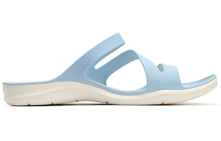 (WMNS) Crocs Flat Heel Sports Slippers Blue 203998-4JQ