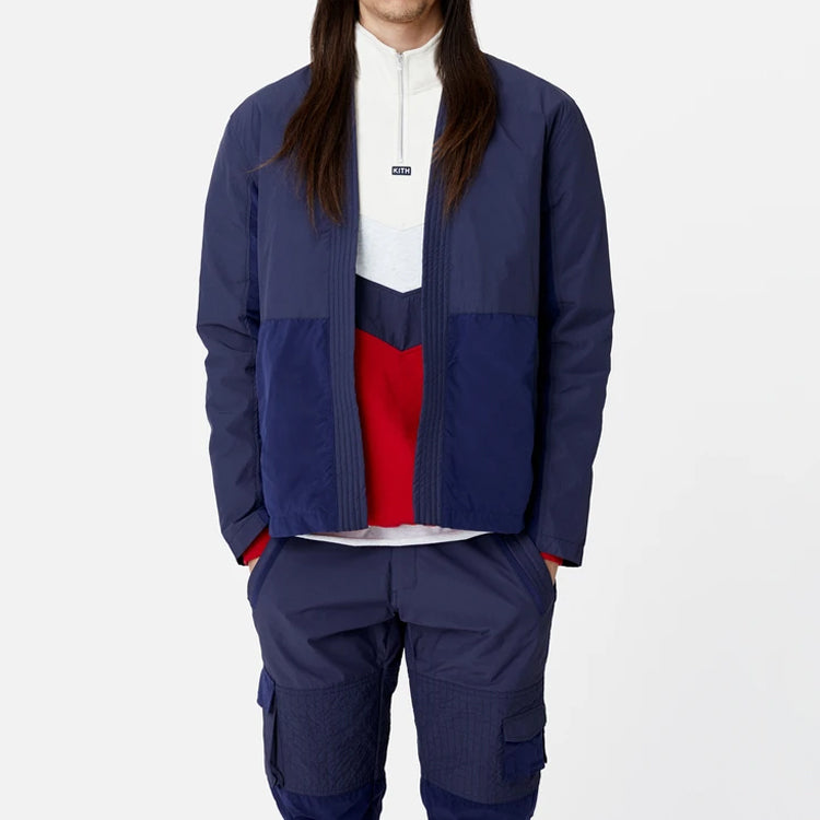KITH Nylon Kimono Blazer Cardigan Jacket Unisex Navy Blue KH1219-102