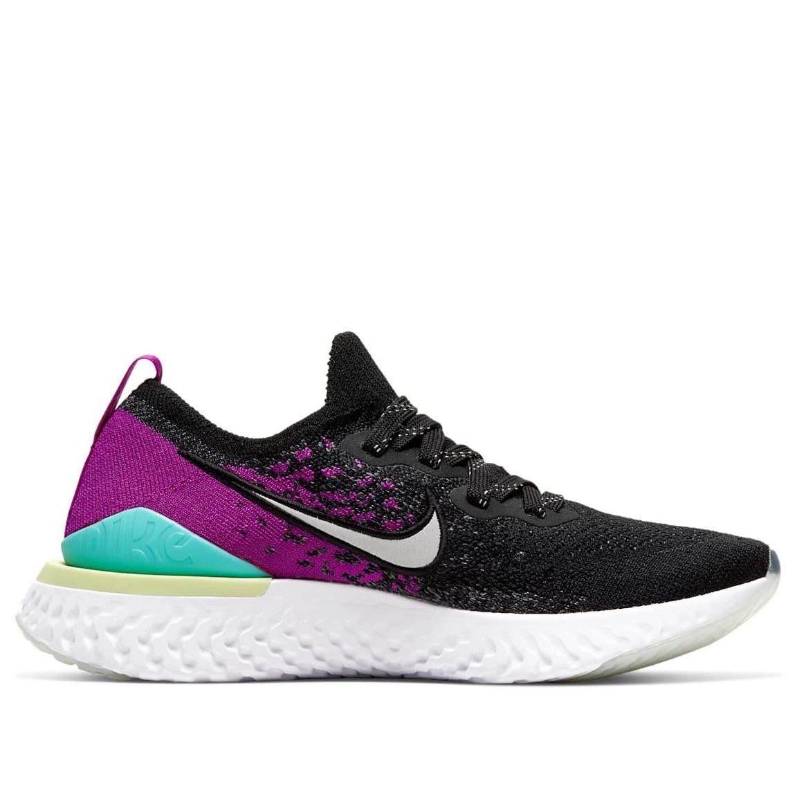 (GS) Nike Epic React Flyknit 2 'Black Vivid Purple Aurora' AQ3243-008