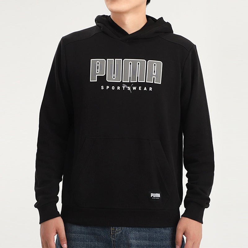 PUMA Athletics Casual Pullover Long Sleeves hooded Sports Black 586462-01