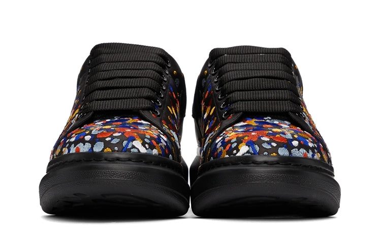 Alexander McQueen Oversized Paint-Embroidery Sneakers 'Black Multicolor' 662649WHZP31049