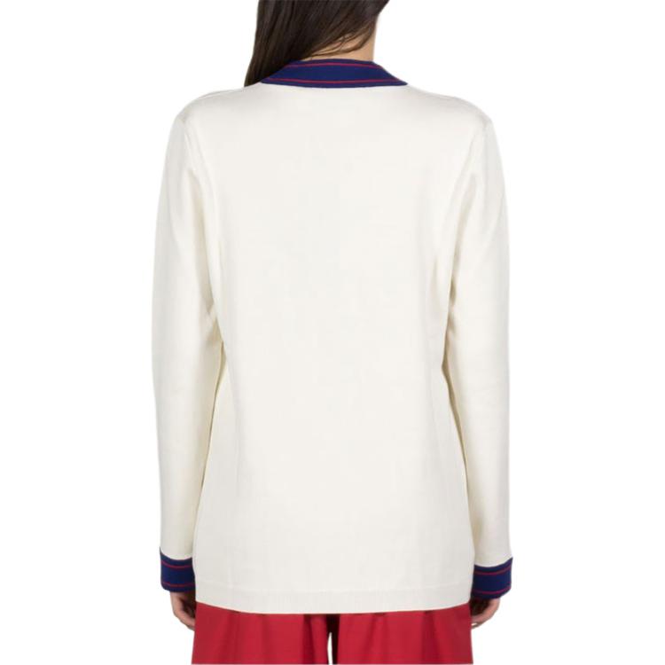 (WMNS) Gucci Embroidery Single-Breasted Knitting Cardigan White 527189-X9X45-9101