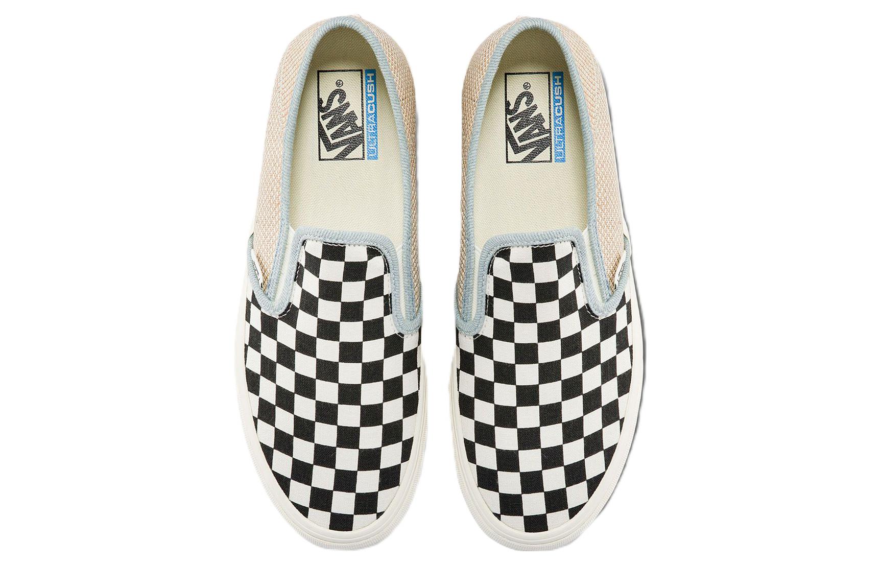 Vans Slip-On SF Stylish Casual Skate Shoes Unisex Black White Brown Grid 'Black White Brown' VN0A5HYQAYR